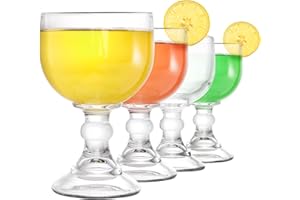 WUWEOT 4 Pack Schooner Beer Glasses, 20 Oz Stemmed Margarita Glass, Extra Large Goblet Shrimp Cocktail Beer Glass, Crystal Cl
