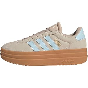 adidas Womens Vl Court Bold Lace Up Sneakers Shoes Casual - Pink