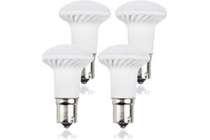 Bonlux 3W LED 1383 R12 Elevator Reading Light, AC/DC 12V-24V 1156 1141 BA15S Single Contact LED Reflector Light Bulb Daylight 6000K for RV Camper Trailer Marine Boat Motorhome Light (4-Pack)