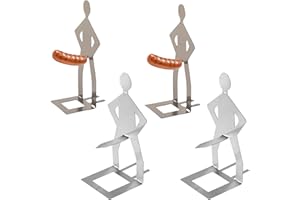 Funny BBQ Hot Dog Holder,Reusable Stainless Steel Man Shape Sausage Roasters Stand Sticks, Portable Novelty Barbecue Gas Gril