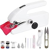Portable Handheld Sewing Machine Kit - Mini Electric Stitching Machine Hand Held for Beginners, Dual Speeds, USB or Battery Powered, Complete Set with Accessories, DIY Repairs on Clothes, Fabrics