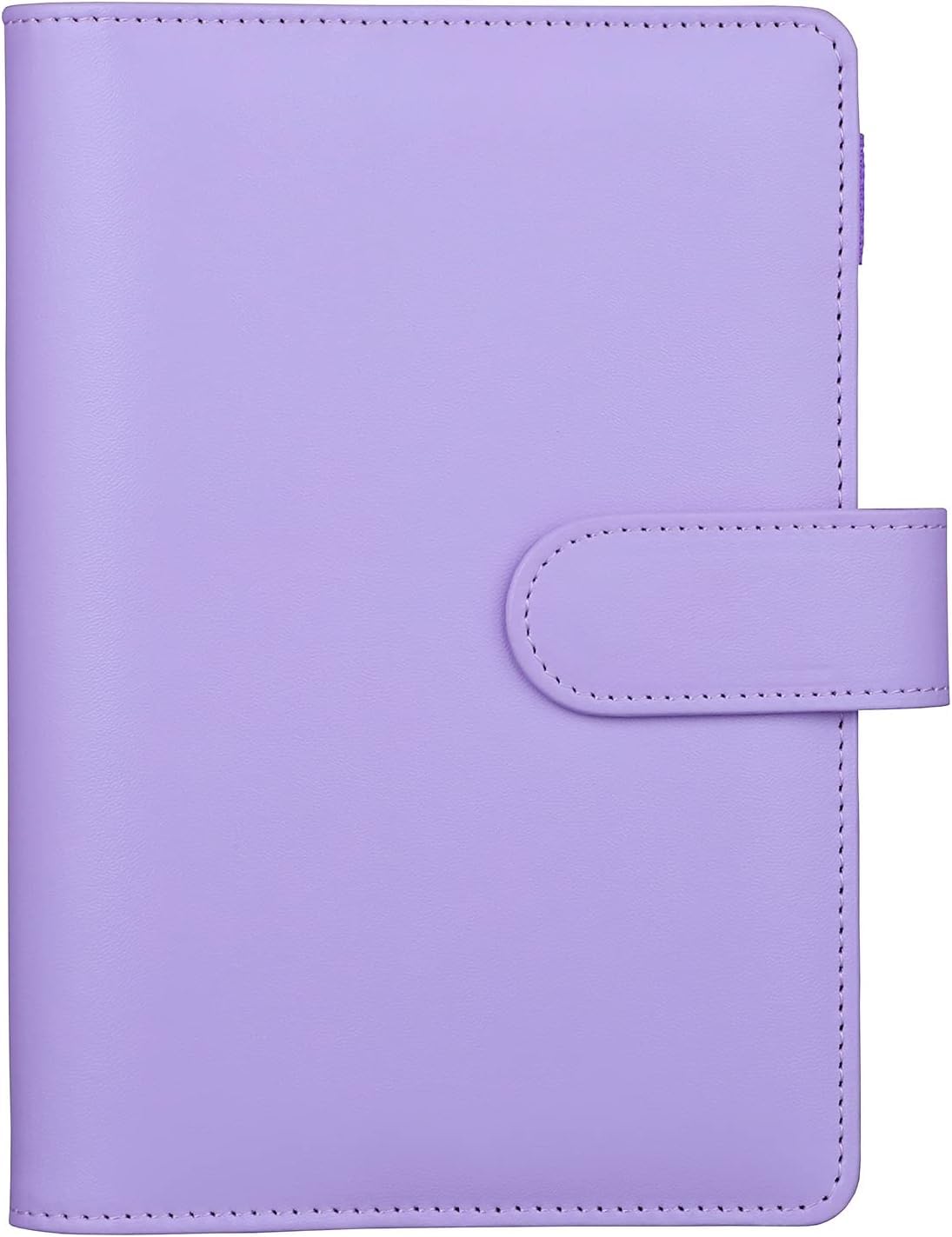 HAUTOCO PU Leather A6 Budget Binder Cover, Refillable 6 Ring Notebook Folder Personal Planner for Money Organiser, Loose Leaf Money Saving Wallet Cash Stuffing Binder, Purple — image 1