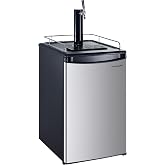Frigidaire Beer Keg Kegerator Dispenser with Coupler, Tower Tap, and Drip Tray for All Size Kegs, 5.3 cu. ft. Refrigerator, Includes CO2 Tank
