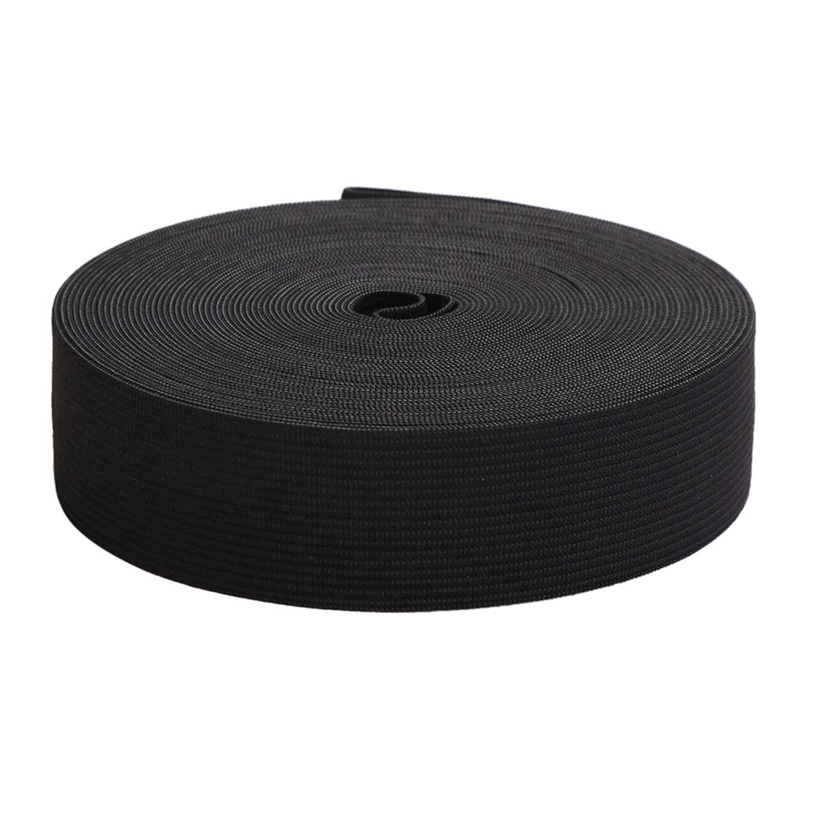 25mm (1 inch) Wide Flat Elastic Bands Waistband Tape Black Sewing Bands Webbing Garment Sewing Accessories for Dressmaking/Sewing/DIY Crafts -20 Yards