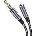 MOSWAG 10FT/3Meter 3.5mm Extension Cable Audio Male to Female Stereo Extension Adapter Nylon Braided Cord Compatible for Home