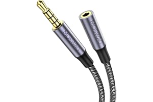 MOSWAG 10FT/3Meter 3.5mm Extension Cable Audio Male to Female Stereo Extension Adapter Nylon Braided Cord Compatible for Home