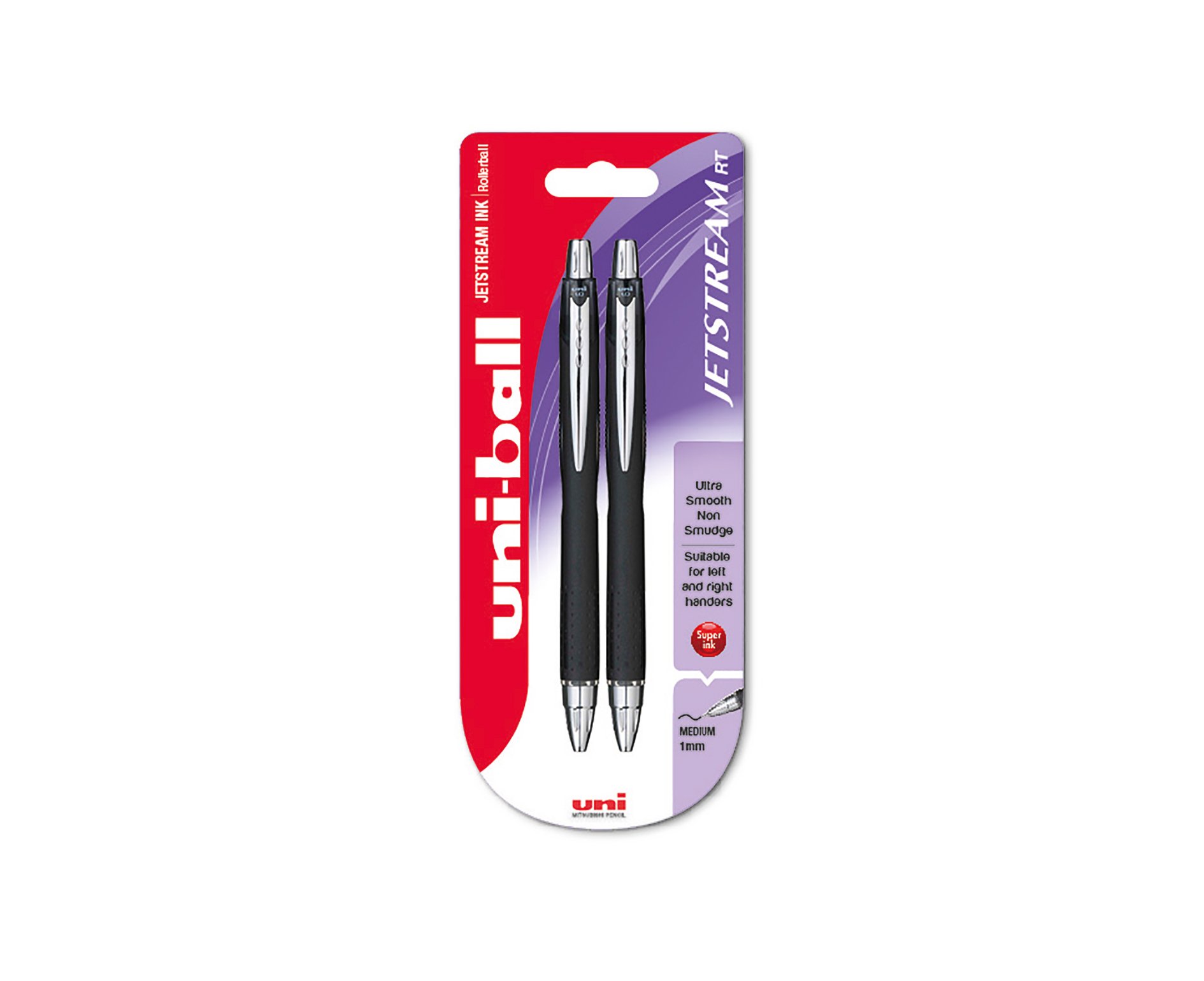 Uni-ball SXN210 Jetstream RT Rollerball Pen - Black (Pack of 2)