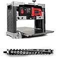 FindBuyTool 13" Benchtop Wood Thickness Planer with Helical Cutterhead, 120V 15-AMP 20000RPM Power Electric Motor Infeeding Worktable for Woodworking