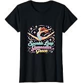 Graceful Leap Rhythmic Gymnastics Motion Art T-Shirt