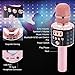 BONAOK Wireless Bluetooth Karaoke Microphone with Multi-color LED Lights, 4 in 1 Portable Handheld Home Party Karaoke Speaker Machine for Android/iPhone/iPad/Sony/PC or All Smartphone(Rose Gold)