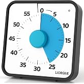 LIORQUE 7.5-Inch Large Visual Timer, 60-Minute Classroom Timer Magnetic | Non-Ticking, 3-level Volume, 3 Alarm Modes, Kids Countdown Timer for Classroom Kitchen Office ADHD, AA Batteries Included