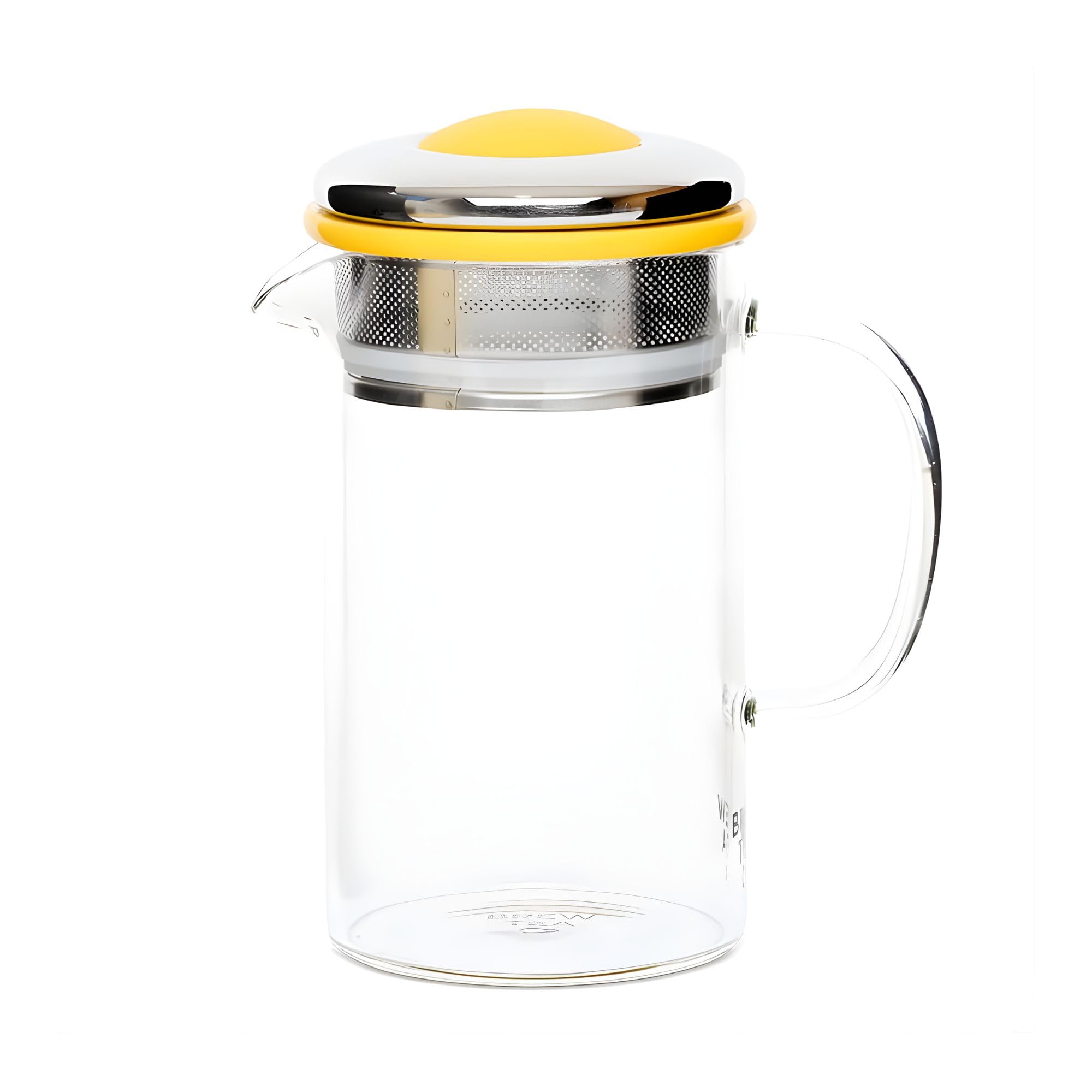 Brew Tea Company - Yellow Tea Pot - Glass Tea Pot for One - 400ml