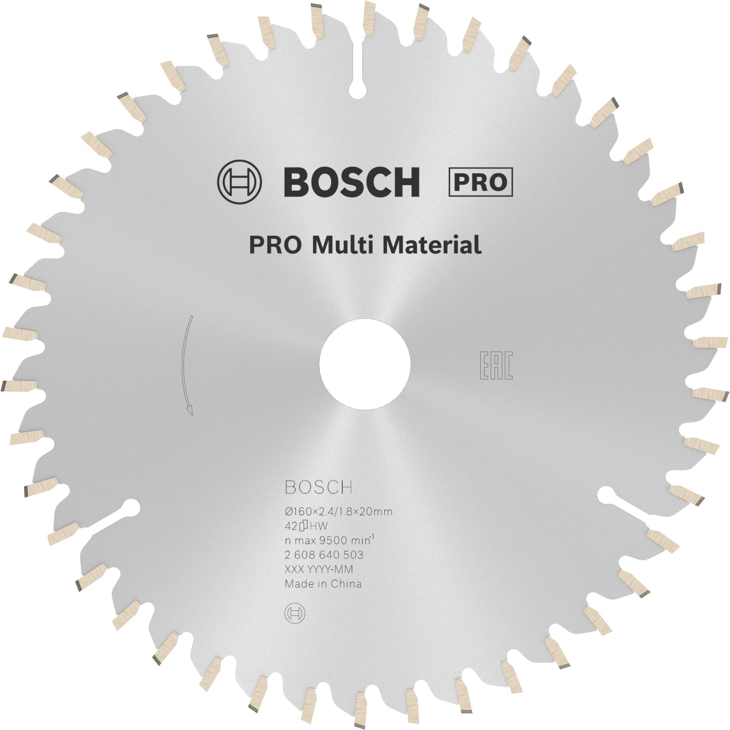 Bosch 1x PRO Multi Material Circular Saw Blade for Corded Hand-Held Saws (for Aluminium, Plastics, Ø mm, Professional Accessory Hand-Held Circular Saw)