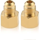 Mtsooning 2PCS Brass Propane Tube Adapter, 3/8" Male Flare × 1/2" Female NPT Pipe, Coupling Gas Reducer Fitting for Outdoor G