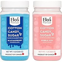 Cotton Candy Floss Sugar (2 Pack / 1lb x 2) | Blue Raspberry & Bubble-gum| PRODUCT OF CANADA| Easy Candy Forming| Works With 