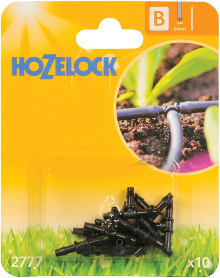 Hozelock 4 mm T-Piece - Pack of 10