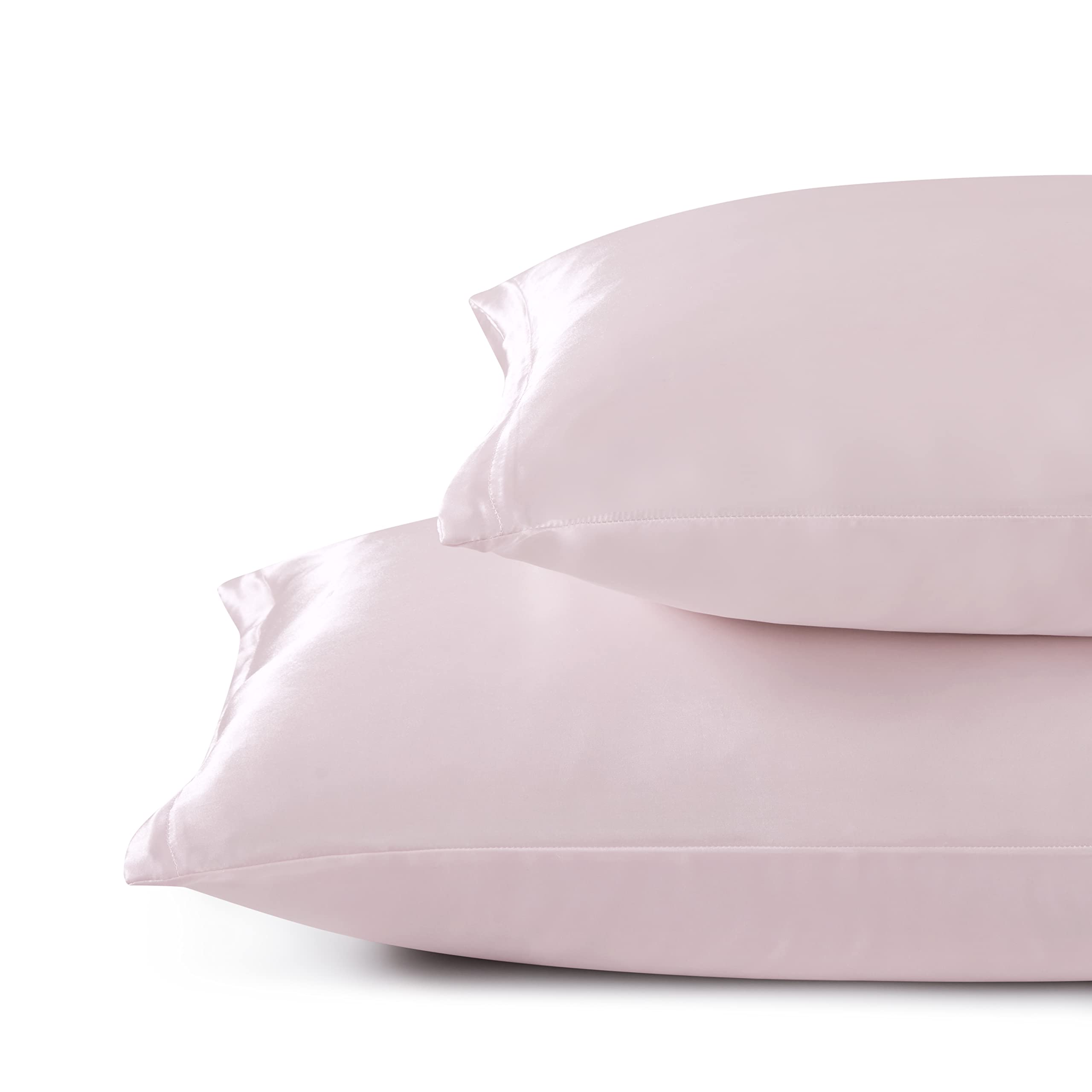 HommxJF Blush Pink Satin Pillowcase Standard Set of 2 with Envelope Closure，Blush Pink Silk Pillowcase for Hair and Skin (20x26) - Image 7