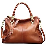 Jack&Chris Ladies Handbags and Purses Tote Bag for Women Leather Shoulder Bag, WB517 (Brown)