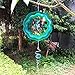 FONMY Wind Spinner Stainless Steel 3D Hanging Garden Decoration for Indoor Outdoor Gradient Blue Color Twins Hummingbird Metal Wind Spinners-12inch
