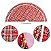 Aitsite Buffalo Plaid Christmas Tree Skirt 48 Inch Thick Rustic Xmas Tree Skirt for Christmas New Year Holiday Party Home Ornaments Decorations Indoor Outdoor (Red)