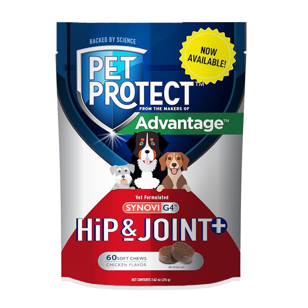 Synovi G4 Dog Joint Supplement Chews, 60-Count, for Dogs of All Ages, Sizes and Breeds
