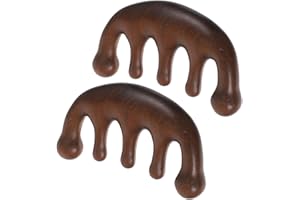 ARTSEWPLY 2pcs Sandalwood Meridian Massage Comb for Scalp Care Wide Tooth Wooden Head Massager for Gentle