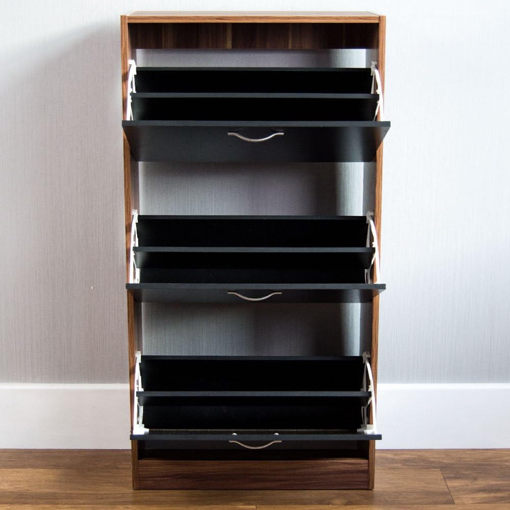 Vida Designs Shoe Cabinet, Wooden Shoe Storage Unit with 3 Pull-Down Drawers - Image 5