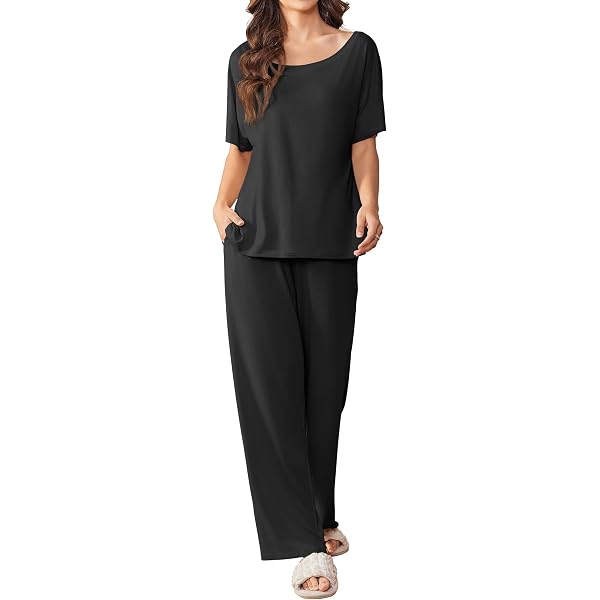 Cnlinkco Women's Knit Pajama Set - Long Sleeve Button-Down Top & Shorts, Casual Lounge Sleepwear