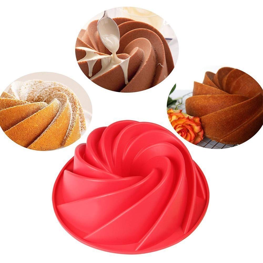 Color Rojo Moldes De Silicona Para Hornear Molde Redondo Estriado De Grado Europeo Para Gelatina Tubo De 9 45 Pulgadas Pan Molde Antiadherente Para Tartas Menaje Y Reposteria Moldes Para Tartas Y Bizcochos