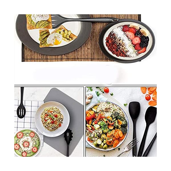 Silicone Cooking Kitchen Utensils Set with Holder, BPA Free Non Toxic Silicone Turner Tongs Spatula Spoon Kitchen…