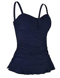 Hilor Women's 50's Retro Ruched Tankini Swimsuit