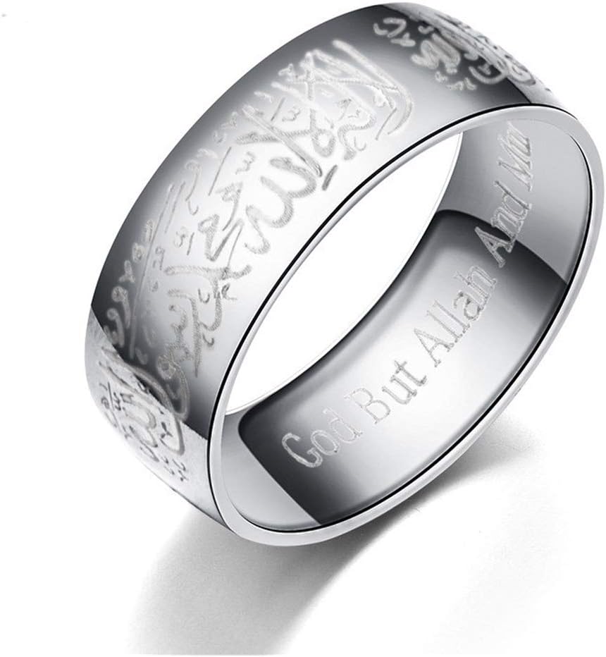 Trendy Titanium Steel Quran Messenger Rings Muslim Religious Islamic Halal Words Men Women Vintage Ring
