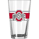 Logo Brands NCAA 16 oz Pint Glass - Durable Glass With Bold Team Color– Chip-Resistant Rim Drinkware For Fans, Tailgates, Home Bars & Everyday Use