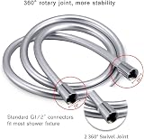 LEEFE PVC Shower Hose 1.5M Anti-Kink Brass Connectors Smooth 360° view 4