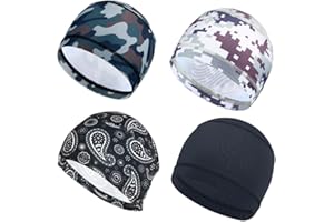 4 Pack Cycling Skull Caps Helmet Liner Cooling Caps Sweat Wicking Cycling Beanie Caps Chemo caps Dry Fit Sports Running Hat f