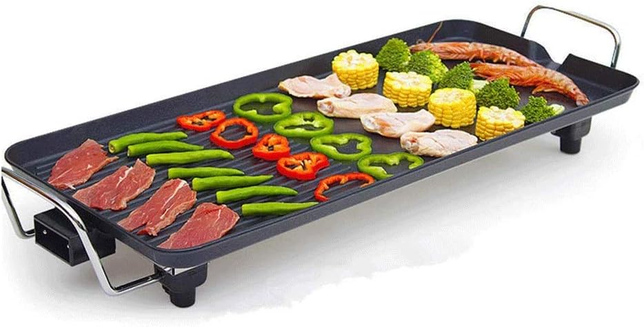 review JNWEIYU Household Electric Grill - Fast Heating/Strong Firepower/Safer,Multifunction Electric Barbecue with Temperature Adjustment for 4-10 People Family Party Barbecue (Size : 48cm)