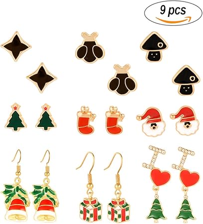 Immagini Di Natale Ragazze.Souarts Set Di Orecchini Di Natale Per Donne Ragazze Bambini Regalo Scatola Di Babbo Natale Albero Di Natale Souarts Amazon It Casa E Cucina