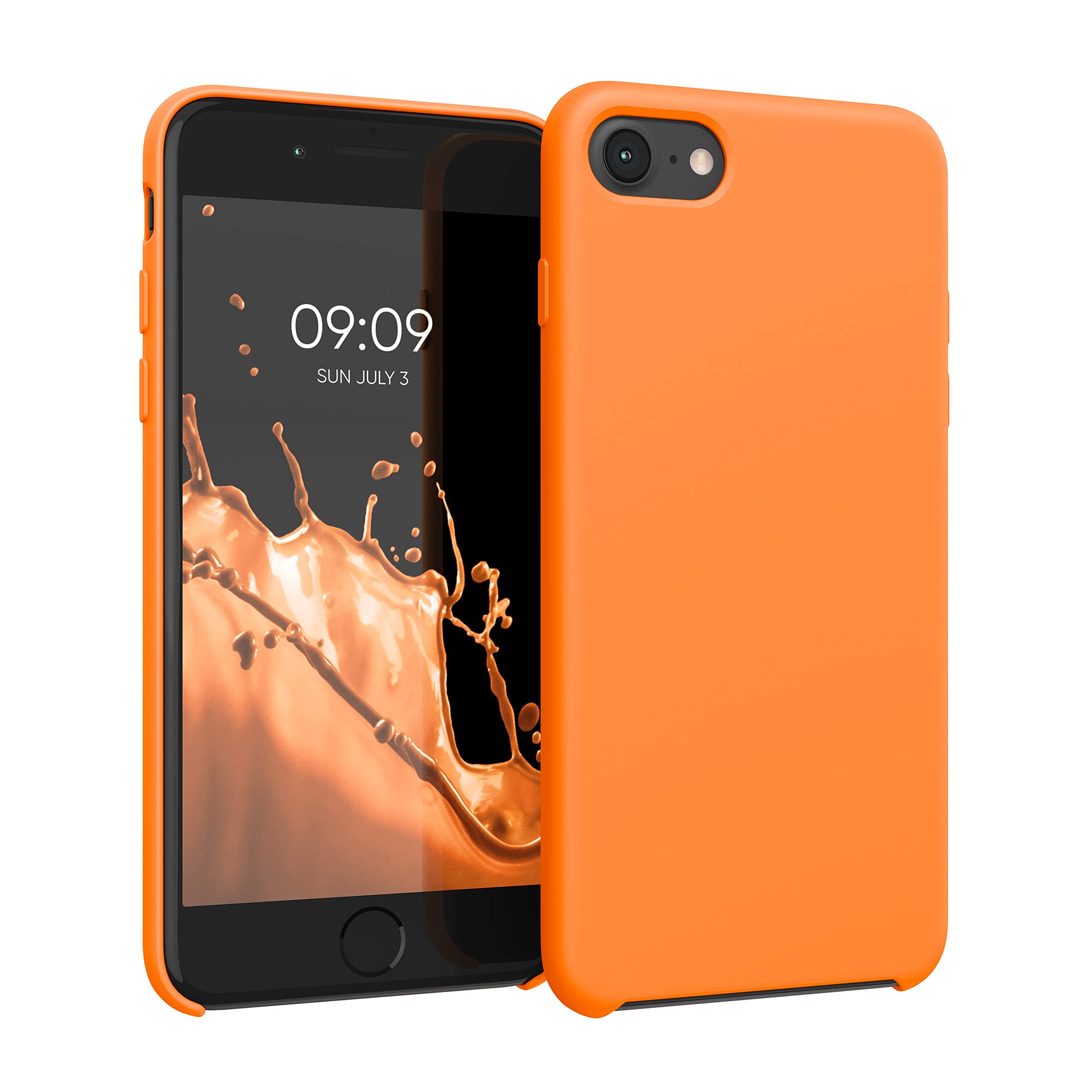 kwmobile Case Compatible with Apple iPhone SE (2022/2020) / iPhone 8/7 Case - TPU Silicone Phone Cover with Soft Finish - Fruity Orange โ image 1