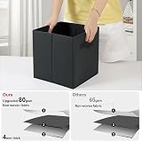 Amazing Tour 8 Pcs Cube Storage Boxes 27x27x27 Foldable Fabric Dark Gray view 6