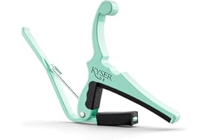 Kyser Musical Products Fender X Quick-Change Electric Guitar Capo, KGEFSGA, Surf Green - For Electric Guitars, Collaboration with Fender, Made in USA, Quality, Strong, Lightweight, Quick