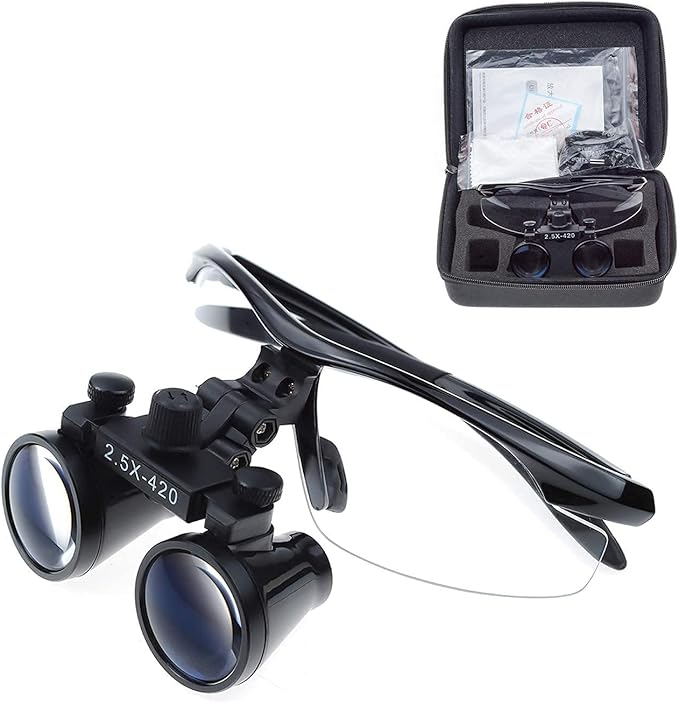 Magnifier With Light, Portable 2.5X420mm Binocular Loupes Magnifying Glasses with 440540mm