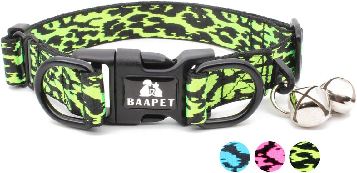 BAAPET Comfortable Dog Collar with Double Security Dual D-Ring and ID Tag Hanger for Small Puppy, Medium and Large Dogs (L - 1.0" x (16"-24"), Green Camo)