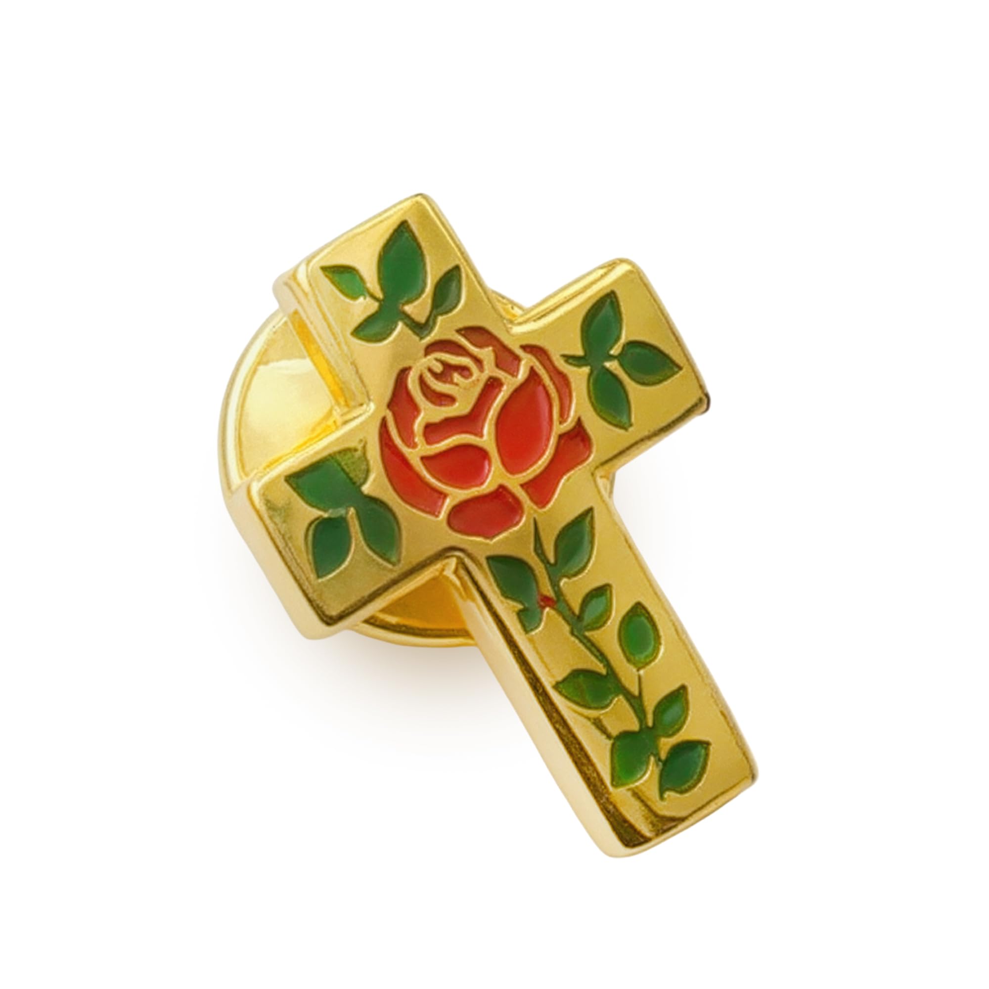 THE MASONIC COLLECTION Gold Plated Rose Croix Badge - Trendy & Lightweight - Gift Accessory for Freemason Men