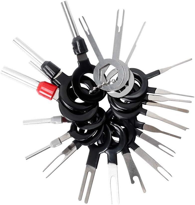 VDIAGTOOL 21Pcs Auto Wire Terminal Removal Key Tools Set Car Electrical Wiring Crimp Connectors Pin Extractor Puller Release Repair Remover Kit Suitable for Most Connector Terminal