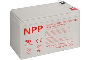 NPP 12V 7Ah Rechargeable AGM SLA Battery with F1 Terminals, for ADT Security Alarm System, UPS, Verizon Fios Box etc