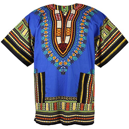 SlickBlue Unisex Traditional African Vintage Tribal Print Cotton Dashiki Shirt