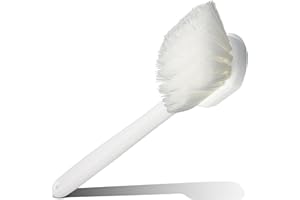 CARLISLE FOODSERVICE PRODUCTS CFS 36620L00 Flo-Pac Plastic Handle Utility Scrub Brush, Nylon Bristles, 20" Length, 2" Bristle Trim, White, 1 Count