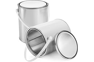 WUWEOT 2 Pack Empty Metal Paint Bucket, 1 Gallon Unlined Paint Pails with Lid and Carry Handle