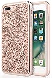 UrbanDrama iPhone 7 Plus Case, iPhone 8 Plus Case, Luxury Bling Sparkly Rhinestone Crystal Hard PC, Soft TPU Inner Shockproof Chrome Bumper Protective Case for 7 Plus, 8 Plus 5.5 inches, Rose Gold