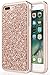 UrbanDrama iPhone 7 Plus Case, iPhone 8 Plus Case, Luxury Bling Sparkly Rhinestone Crystal Hard PC, Soft TPU Inner Shockproof Chrome Bumper Protective Case for 7 Plus, 8 Plus 5.5 inches, Rose Gold